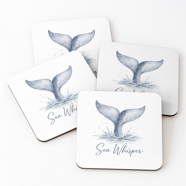 Item preview, Sea Whisper Whale Tail Watercolor Art | Coastal Ocean Aesthetic Marine Life Illustration designed and sold by TheSlowShore.