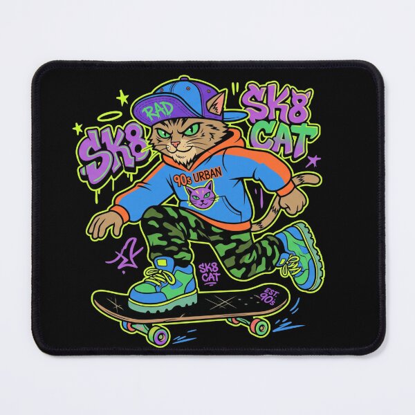 Item preview, Rad 90s Urban Sk8 Cat Streetwear Art designed and sold by TeNovaStudio.