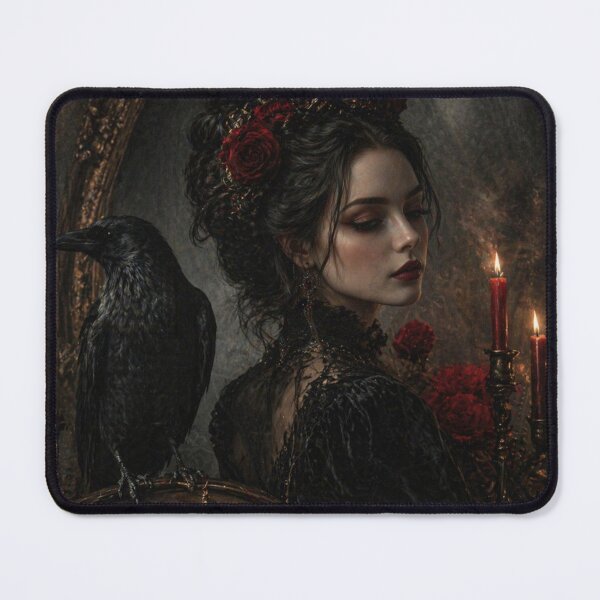 Item preview, Dark Gothic Woman with Raven designed and sold by VelarisMoon.