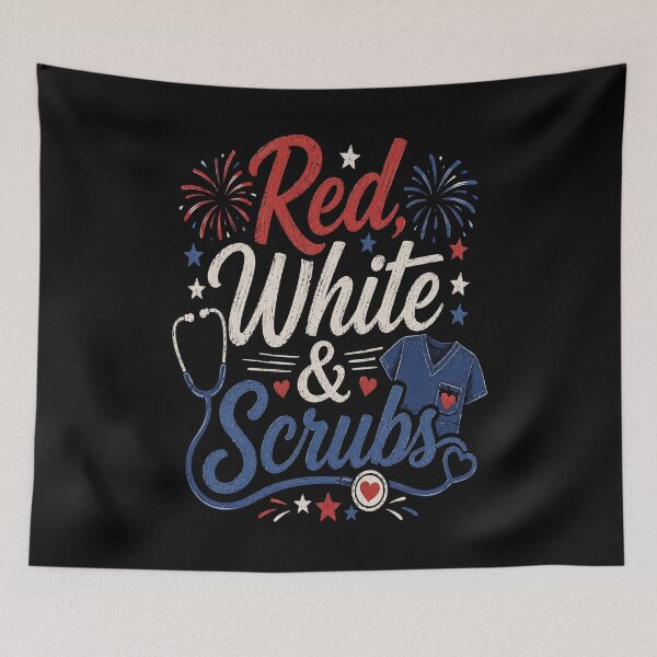 Item preview, Red White & Scrubs designed and sold by SavvyKloset.