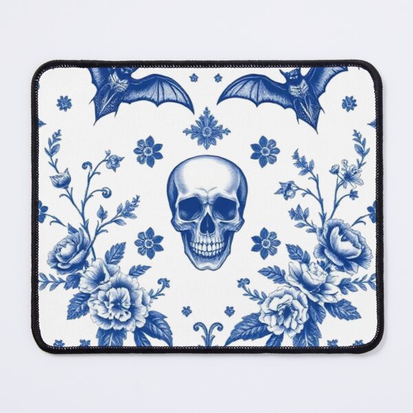 Item preview, Gothic Toile de Jouy Bats and Skull designed and sold by BeautifulVibe.