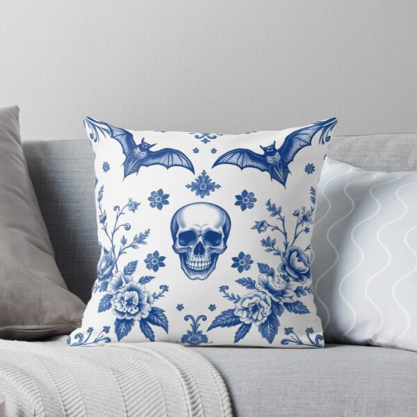 Item preview, Gothic Toile de Jouy Bats and Skull designed and sold by BeautifulVibe.