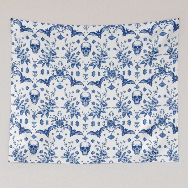 Item preview, Gothic Toile de Jouy Bats and Skull designed and sold by BeautifulVibe.