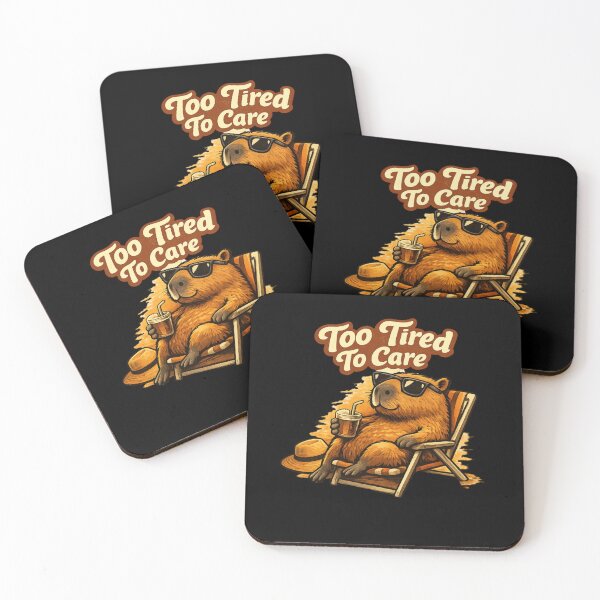 Item preview, Chill Capybara Too Tired To Care Funny Sunglasses Meme T-Shirt designed and sold by happyshirt27.