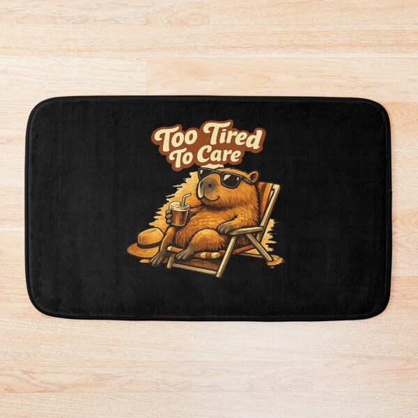 Item preview, Chill Capybara Too Tired To Care Funny Sunglasses Meme T-Shirt designed and sold by happyshirt27.