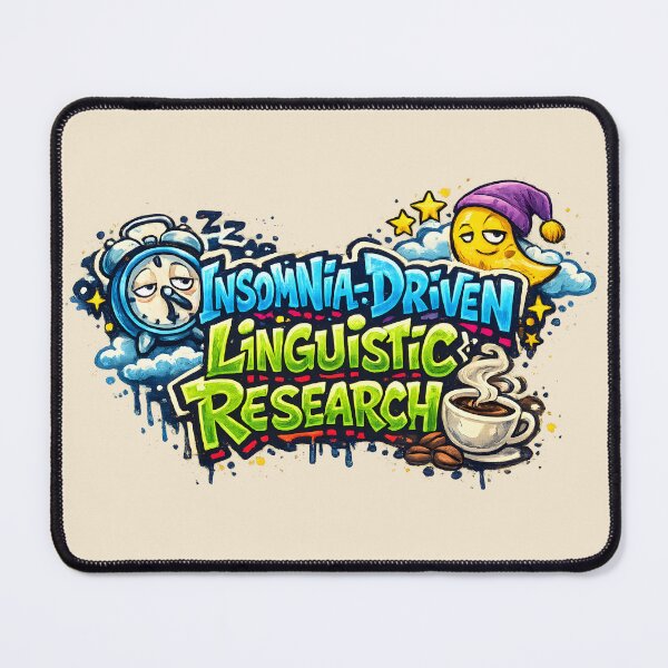 Item preview, Insomnia-Driven Linguistic Research – Cute Graffiti Coffee & Moon Design designed and sold by Nerd Romance Café.