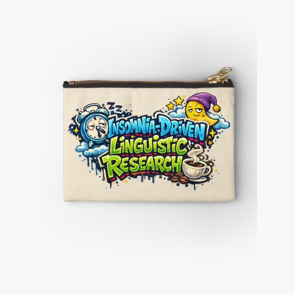 Aperçu de l'œuvre Recherche linguistique motivée par l'insomnie – Design mignon de café et de lune avec graffitis créée et vendue par Nerd Romance Café.
