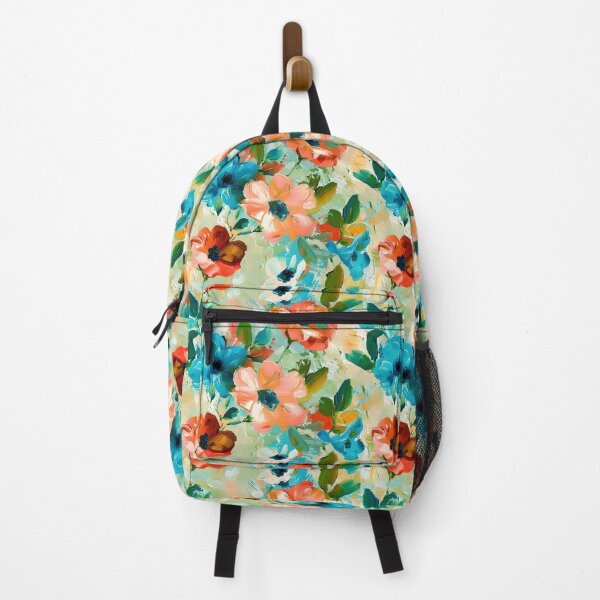 Item preview, Impressionist Floral Abstract In Blue And Papaya-Orange designed and sold by DEC02.