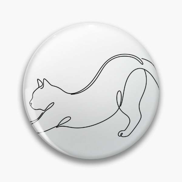 Item preview, Minimalist Continuous Line Art Stretching Cat designed and sold by TeNovaStudio.