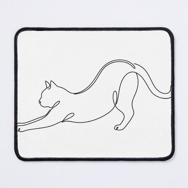 Item preview, Minimalist Continuous Line Art Stretching Cat designed and sold by TeNovaStudio.