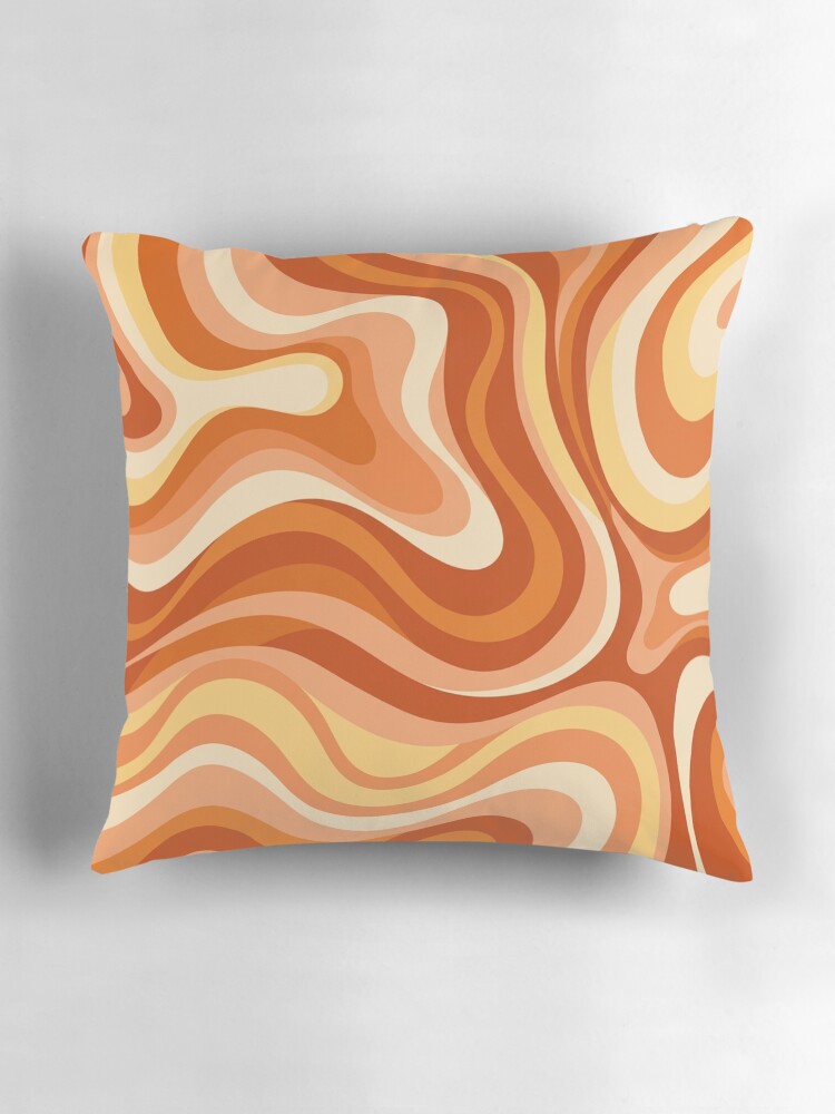 Thumbnail 3 of 4, Pillow, Retro wavy pattern designed and sold by Differenceee.