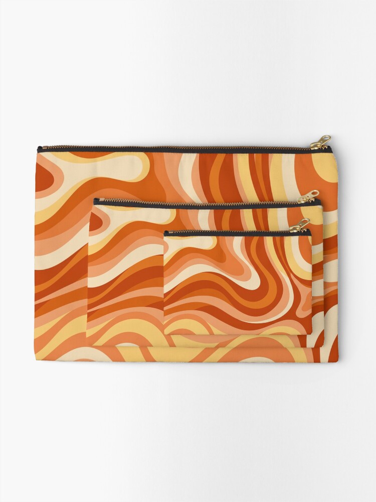Thumbnail 2 of 4, Zipper Pouch, Retro wavy pattern  designed and sold by Differenceee.