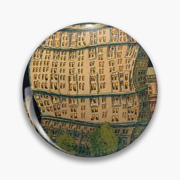 Item preview, The Curious Moon - Vintage Art Nouveau Cityscape Illustration for Retro New York Decor Lovers designed and sold by RickE.