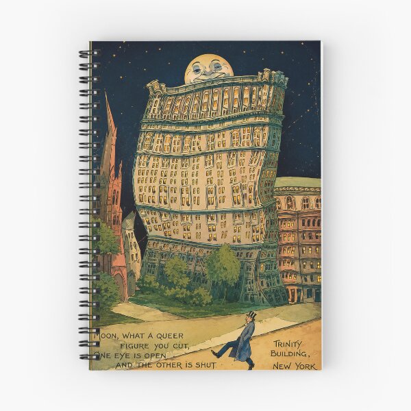 Item preview, The Curious Moon - Vintage Art Nouveau Cityscape Illustration for Retro New York Decor Lovers designed and sold by RickE.