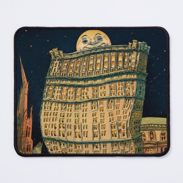 Item preview, The Curious Moon - Vintage Art Nouveau Cityscape Illustration for Retro New York Decor Lovers designed and sold by RickE.