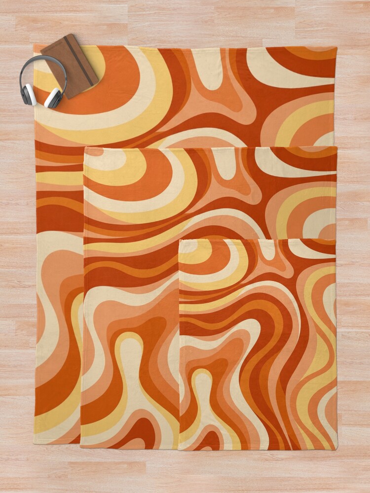Thumbnail 5 of 6, Throw Blanket, Retro wavy pattern  designed and sold by Differenceee.