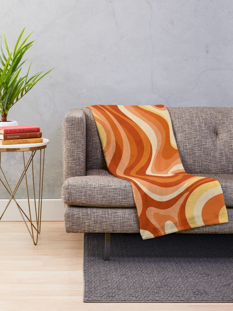 Thumbnail 2 of 6, Throw Blanket, Retro wavy pattern  designed and sold by Differenceee.