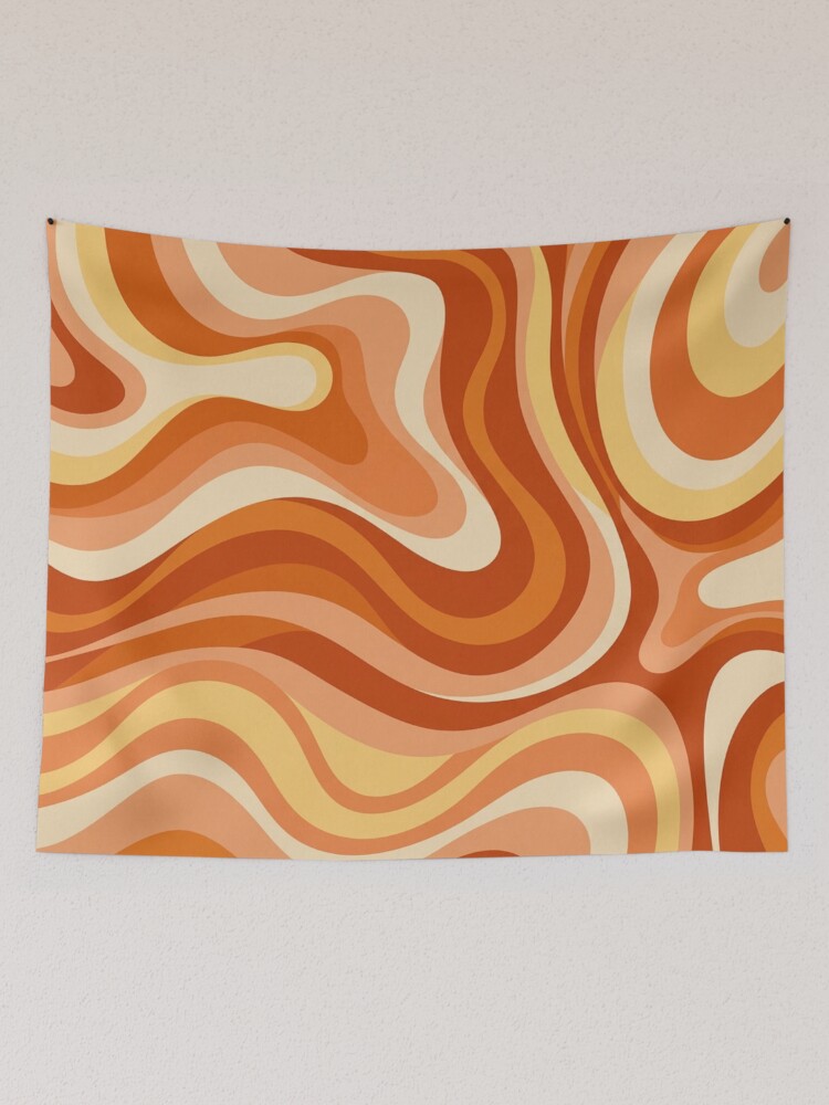 Thumbnail 2 of 3, Tapestry, Retro wavy pattern  designed and sold by Differenceee.