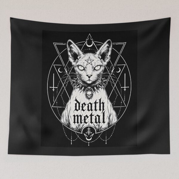 Item preview, Death Metal Sphynx | Occult Gothic Illustration designed and sold by RabbitProject.