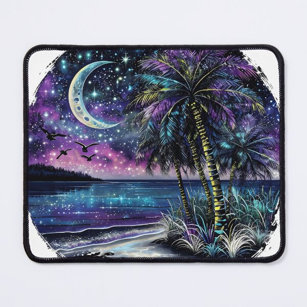 Item preview, A tropical beach at night designed and sold by lucyinspace.