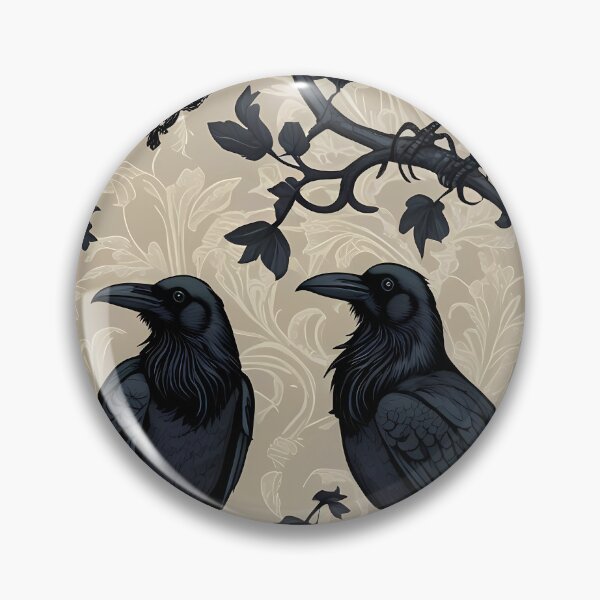 Item preview, Vintage Gothic Crow Pattern Dark Academia Witchy Raven Art designed and sold by BeataPrint.