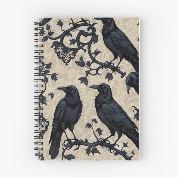 Item preview, Vintage Gothic Crow Pattern Dark Academia Witchy Raven Art designed and sold by BeataPrint.