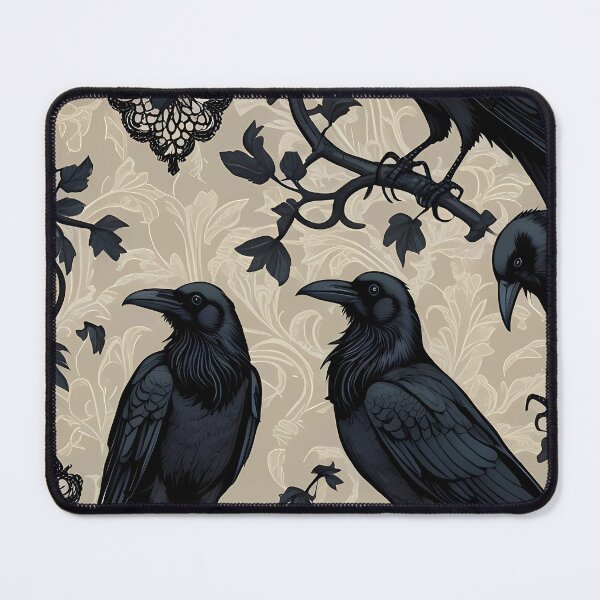 Item preview, Vintage Gothic Crow Pattern Dark Academia Witchy Raven Art designed and sold by BeataPrint.