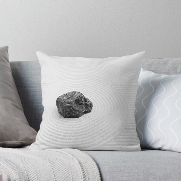 Item preview, Single Stone in White Sand | Japanese Wabi-Sabi Art | Zen Garden Minimalist Print designed and sold by KUZU-NOHA.