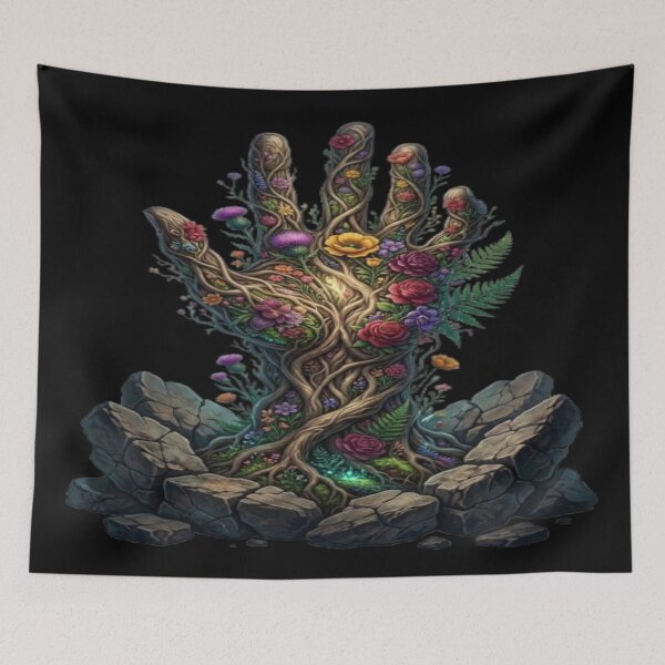 Item preview, Nature Hand Sculpture with Roots and Flowers designed and sold by DailySparks.