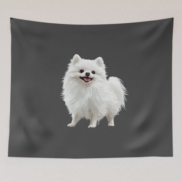 Item preview, White Pomeranian Dog Realistic Portrait Art designed and sold by Pawvia.