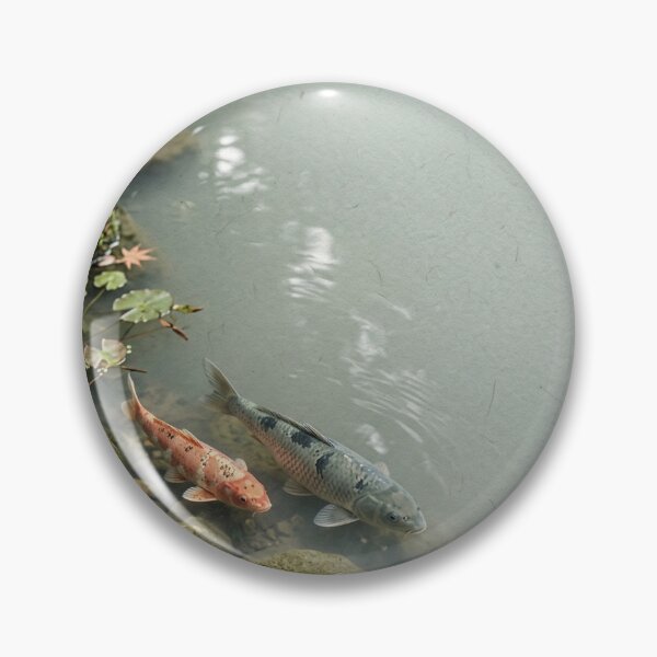 Item preview, Koi in Garden Pond | Japanese Wabi-Sabi Art | Zen Nature Minimalist Print designed and sold by KUZU-NOHA.