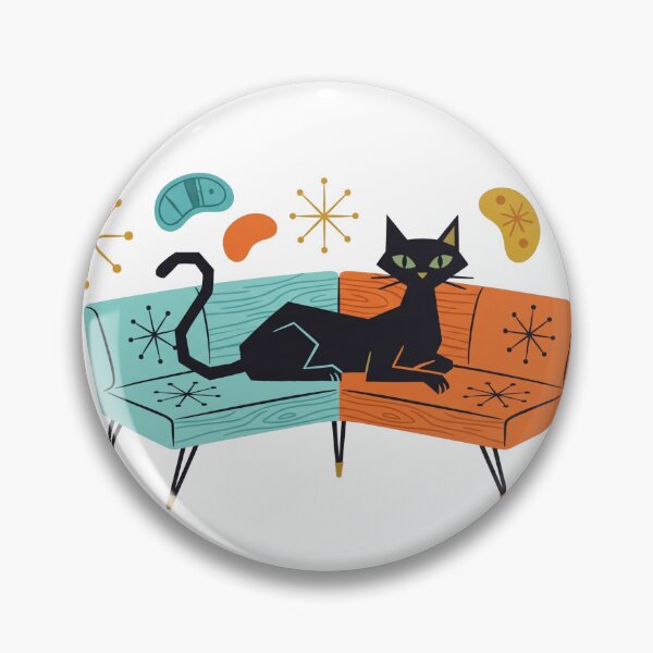 Item preview, Mid Century Modern Cat Retro Illustration designed and sold by TeNovaStudio.