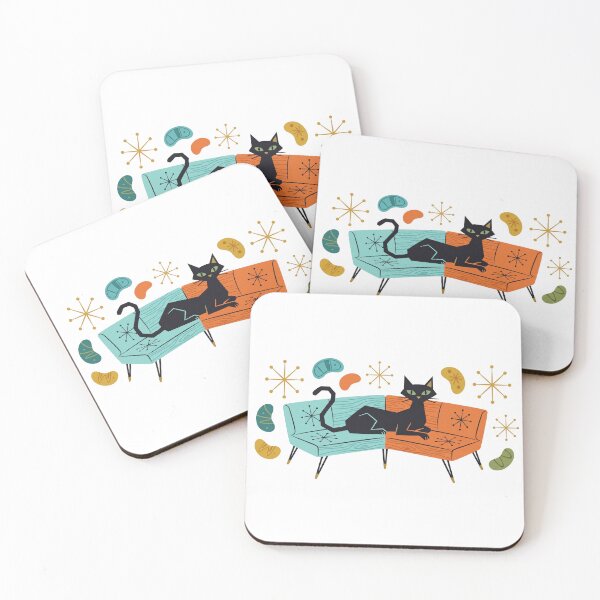Item preview, Mid Century Modern Cat Retro Illustration designed and sold by TeNovaStudio ⭐⭐⭐⭐⭐.