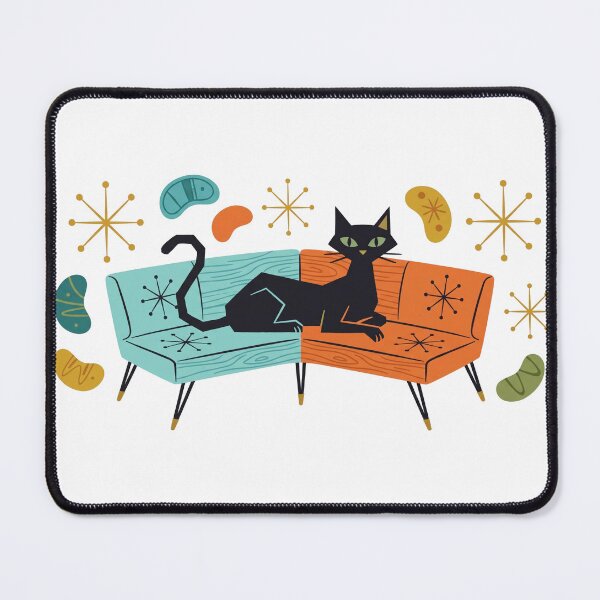 Item preview, Mid Century Modern Cat Retro Illustration designed and sold by TeNovaStudio.