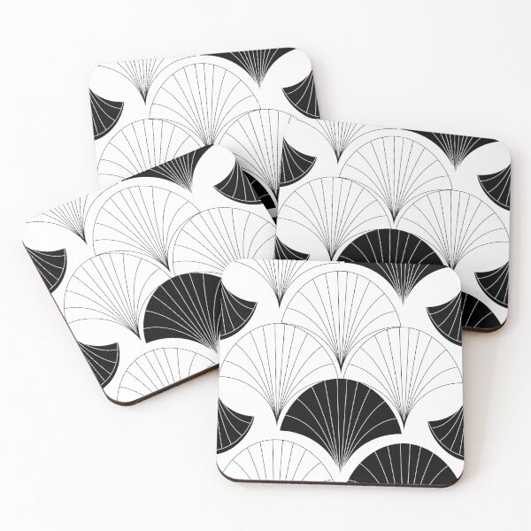 Item preview, Art Deco Black And White Abstract Fan Design designed and sold by DEC02.