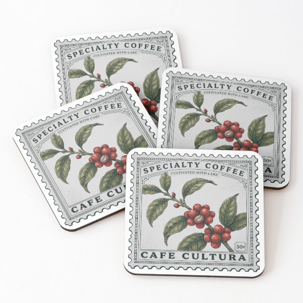Item preview, Coffee Plant Vintage Stamp Art – Specialty Coffee Botanical Illustration & Cafe Cultura designed and sold by ArcticFoxStudio.