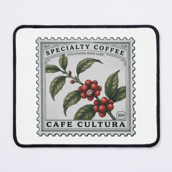 Item preview, Coffee Plant Vintage Stamp Art – Specialty Coffee Botanical Illustration & Cafe Cultura designed and sold by ArcticFoxStudio.