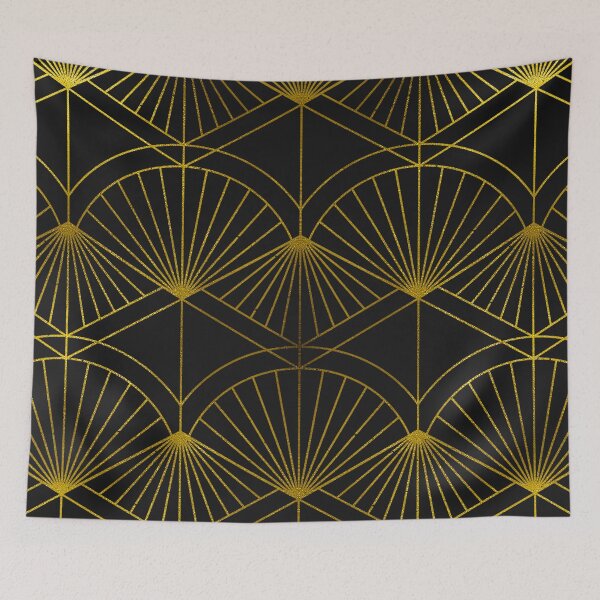 Item preview, Classy Golden Hues And Black Glamorous Fan Pattern designed and sold by DEC02.