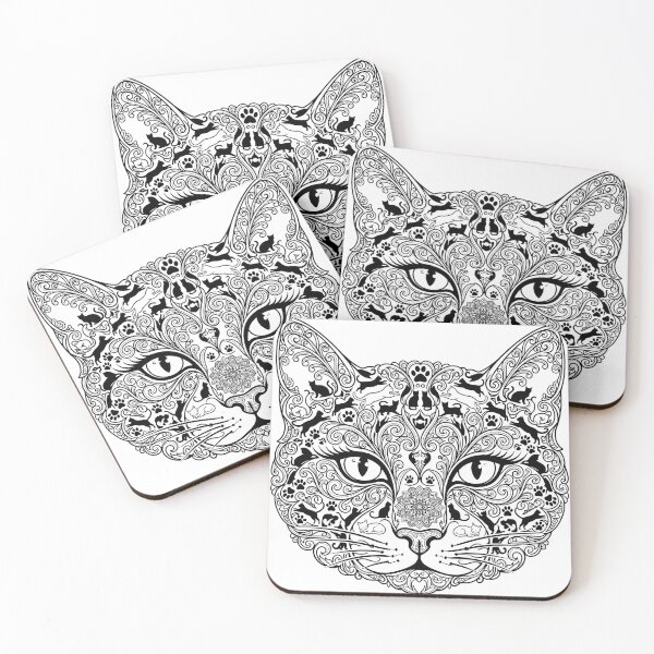 Item preview, Intricate Mandala Cat Silhouette Line Art designed and sold by TeNovaStudio.