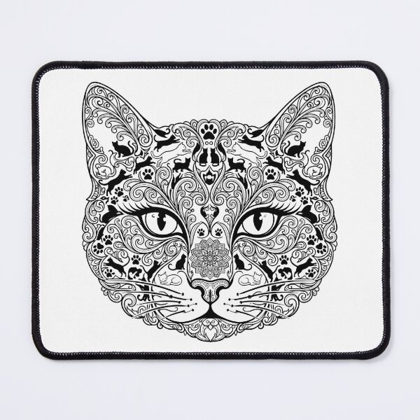 Item preview, Intricate Mandala Cat Silhouette Line Art designed and sold by TeNovaStudio.