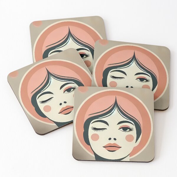 Artikelvorschau, Mid-Century Modern Art Pink Wink entworfen und verkauft von Lee Hiller Designs.