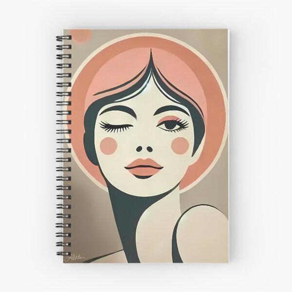 Item preview, Mid Century Modern Art Pink Wink designed and sold by Lee Hiller Designs.
