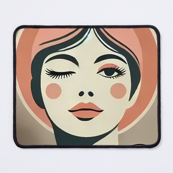 Item preview, Mid Century Modern Art Pink Wink designed and sold by Lee Hiller Designs.