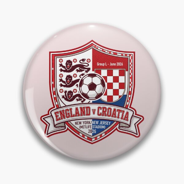 Item preview, England vs Croatia Soccer Crest MetLife Stadium 2026 designed and sold by Pride Emblem Prints.