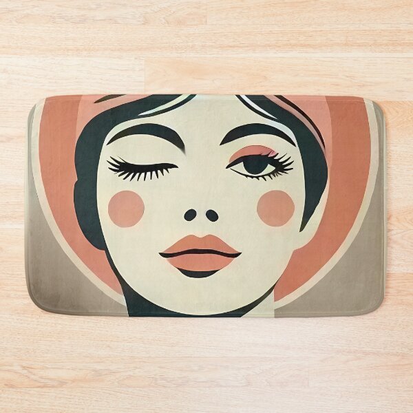 Item preview, Mid Century Modern Art Pink Wink designed and sold by Lee Hiller Designs.