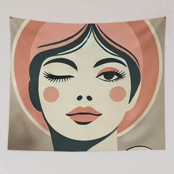 Artikelvorschau, Mid-Century Modern Art Pink Wink entworfen und verkauft von Lee Hiller Designs.