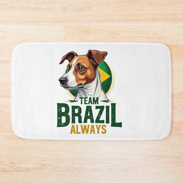 Item preview, Jack Russell Terrier with Team Brazil Always text and soccer ball designed and sold by Prints by Mat.