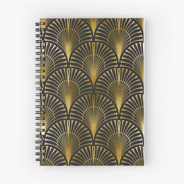 Item preview, Vintage Art Deco Golden And Black Fan Pattern  designed and sold by DEC02.