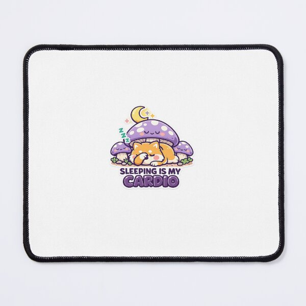 Item preview, Sleeping is my Cardio Funny Shiba Inu Sticker — Kawaii Mushroom Pastel Dog Sticker" designed and sold by tammss.stickers.