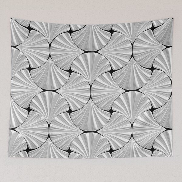 Item preview, Art Deco Chic Silver-Colored Ornate Fan Pattern designed and sold by DEC02.